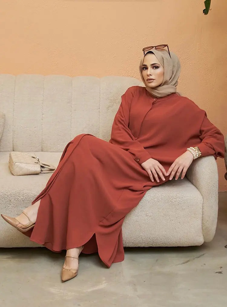 Muslim Abaya with Batwing Sleeves - Southeast Asia Fashion