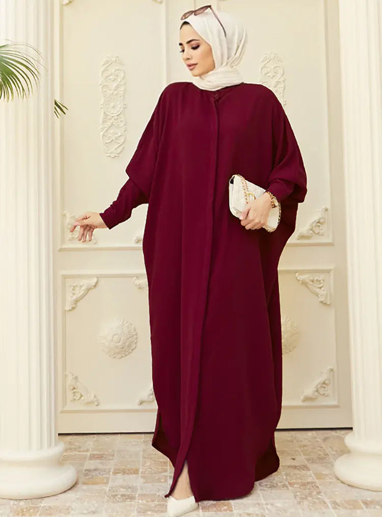 Muslim Abaya with Batwing Sleeves - Southeast Asia Fashion