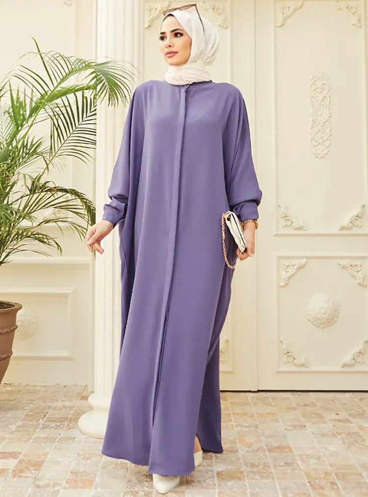 Muslim Abaya with Batwing Sleeves - Southeast Asia Fashion